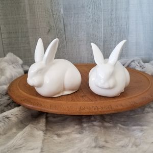 Dept. 56 White Ceramic Bunnies